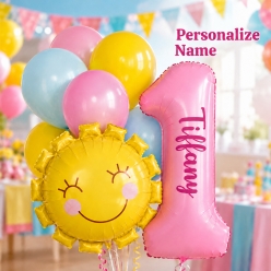 Sunshine Age 1 PERSONALIZED Balloon Bouquet